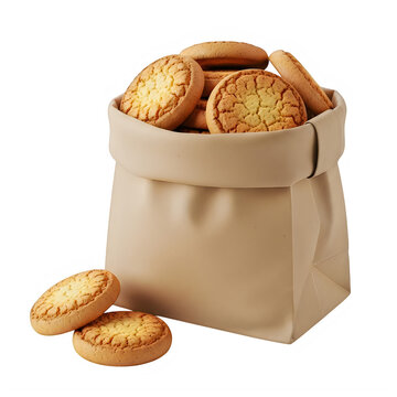 Assorted cookies in a brown paper bag