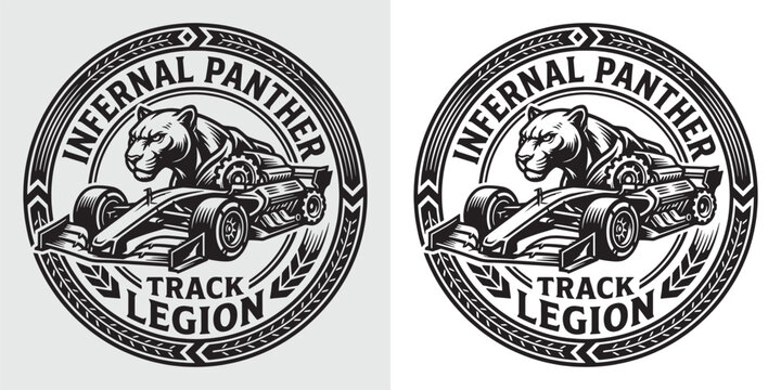 Infernal Panther Track Legion F1 Race Car Logo Design