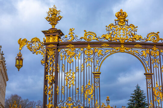 France, Grand Est, Alsace-Champagne-Ardenne-Lorraine, Lorraine, Meurthe-et-Moselle, Nancy, Place Stanislas, formerly Place Royale, grids by Jean Lamour