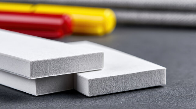 White paper stack close up blank card stationery paper sheet textured paper layered paper gray background office supply writing material document
