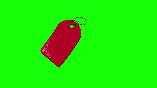 Gift winter tag animation. Snowflakes gift tag. Gift tag with snowflakes pattern. Sale promotion and gift card. 4K animation