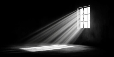 A digital art illustration of a glowing blue door to the light and sky featuring a motion blur texture of abstract lines and waves on a dark space backdrop © Bepari