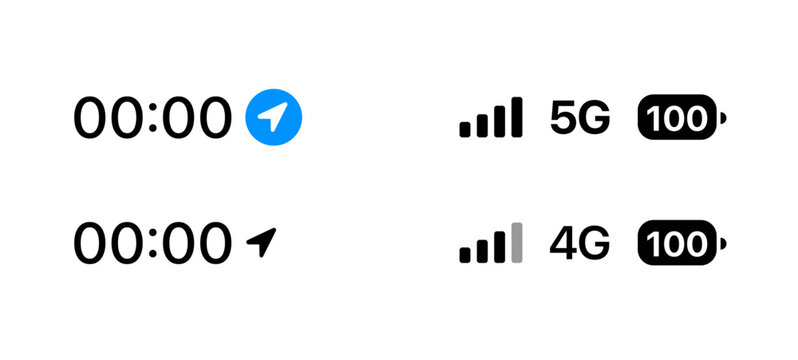 Charging phone battery status bar UI showing battery level indicator, charging animation, and modern mobile interface elements in clean vector illustration for app and system design.