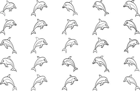 Dolfin line art icon