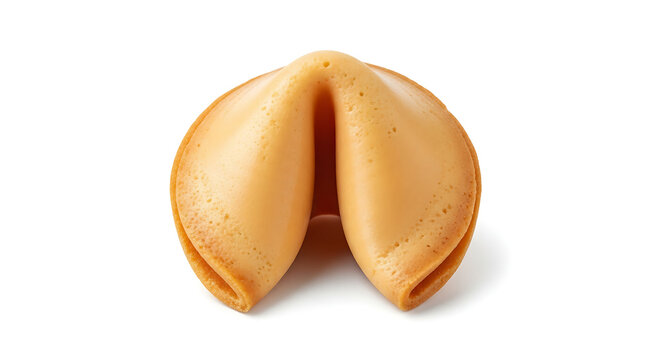Golden fortune cookie with open ends