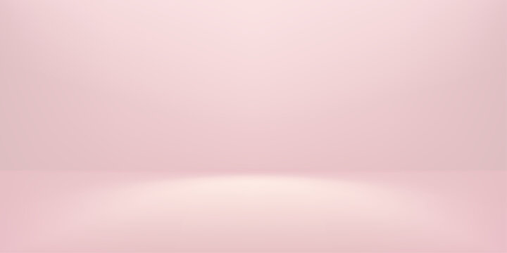 Soft pink gradient studio background with elegant rose gold accents. Vector backdrop for spring product displays and luxury cosmetic presentations on minimalist platforms