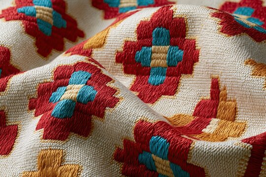 woven textile fabric turquoise mustard cream embroidery oaxaca craftsmanship traditional mexican pattern