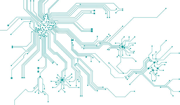 A detailed technical schematic diagram showing complex electronic circuit pathways and interconnected components designed for engineering research and development projects on a clean white background