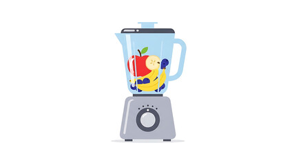 Fototapeta premium Blender with fresh fruits inside for making smoothie