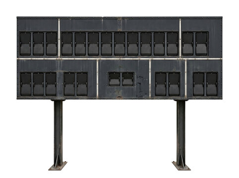Vintage Scoreboard with Flip Numbers Ready for Sports Action