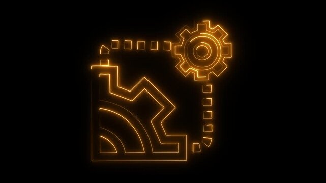 Animation of glowing wave line sliding. Abstract neon background 4k video.