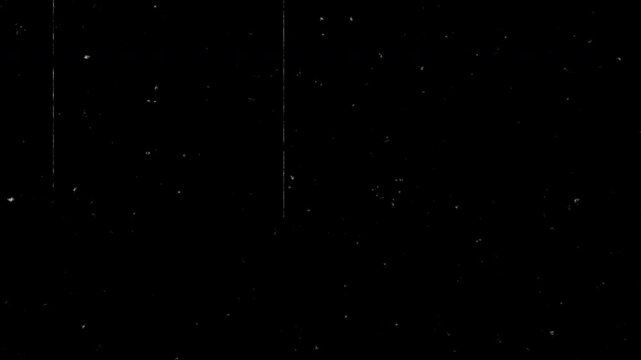 Retro Film Grain Overlay with White Scratches and Shimmer Particles