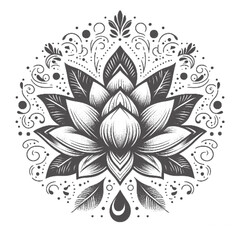 Fototapeta premium black and white floral mandala design