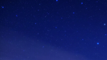 Obraz premium Constellations and Milky Way stars on a dark countryside skies.