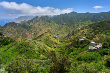 Fototapeta premium Afur village in Anaga mountain valley