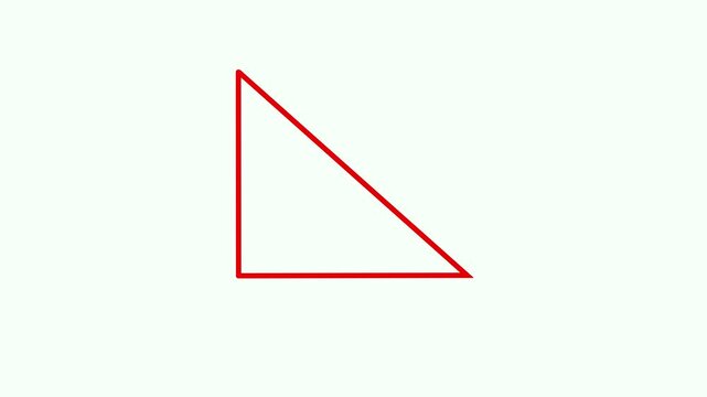 Right-angled triangle drawing animation with 90-degree angle and height label