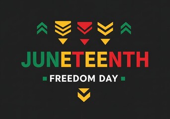 Juneteenth Freedom Day Geometric Tribal Arrows in Pan African Colors