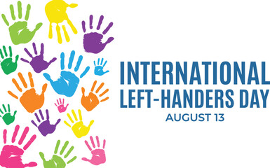 Fototapeta premium Colorful Handprints International Left-Handers Day Design