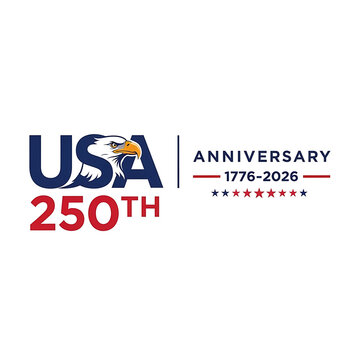 Usa 250th anniversary logo with eagle and stars