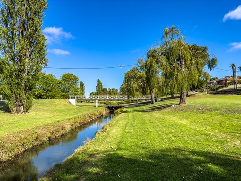 A beautiful bridge over the river at the park in Armidale, NSW, Australia