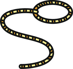 Fototapeta premium Lasso rope with a forming loop and a long tail, a common cowboy equipment
