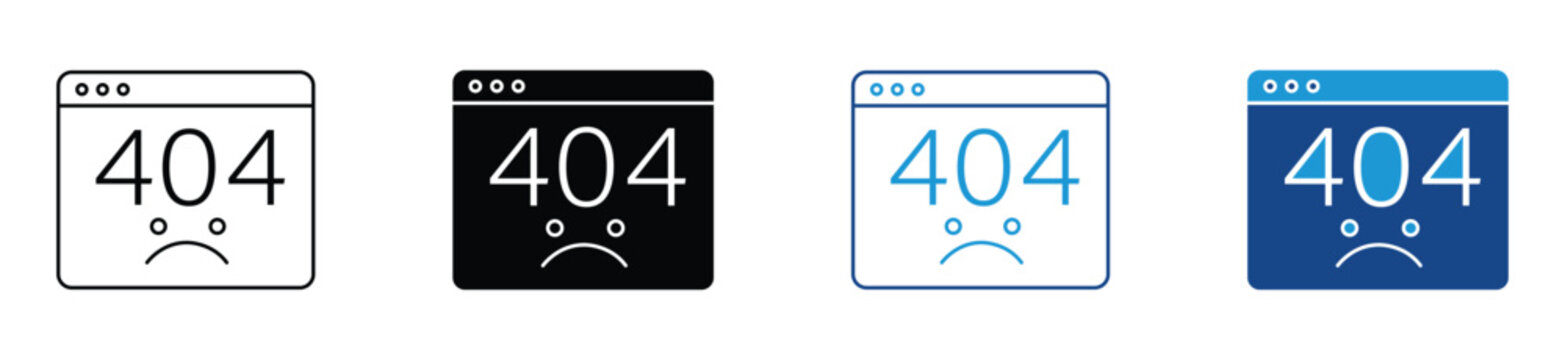 Error 404 page not found oops problem symbol digital concept. Vector illustration.
