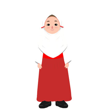 Elementary school girl weraing jilbab