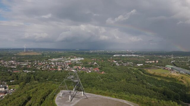Bottrop Tetraeder on Halde Aerial Orbit Over the Ruhr Germany
