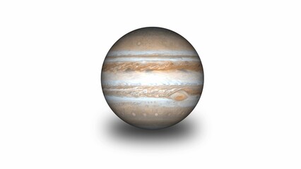 Jupiter with Swirling Bands animation animated motion graphics Isolated on White Background © غاندراج