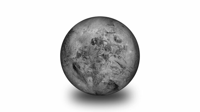 Dark Grey Textured Planet Surface With Craters on White animation animated motion graphics