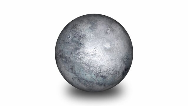 Grey Textured Planet Surface With Craters on animation animated motion graphics White Background