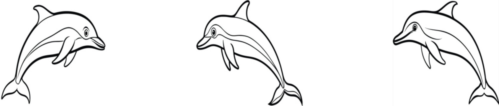 Print a silhouette dolphin black and white logo vector clip art, Dolphin Silhouette Bundle Set in Various Poses, Dolphin in a jump Silhouette, Jumping dolphins, dolfin silhouette vector art illustrati