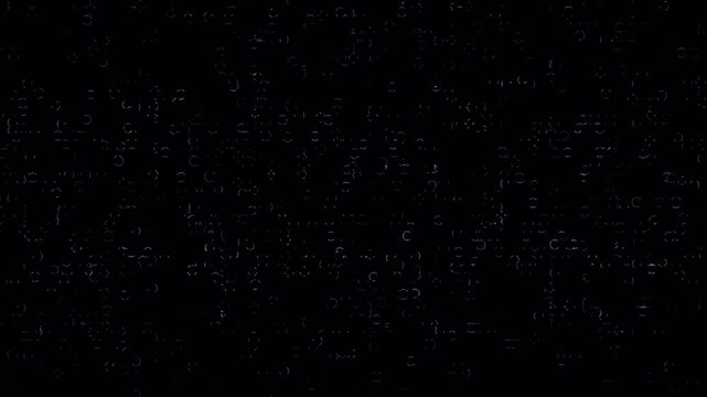 Abstract dark background with faint digital data patterns and subtle glitch effects.