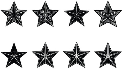 black Ster icon set vector silhouette design © ABIR