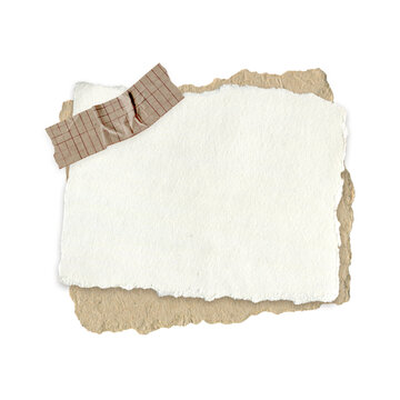 Torn paper, ripped edges, textured background, blank note, craft supplies