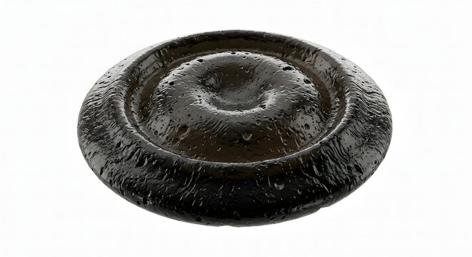Hyper-realistic 3D Render of Aerodynamic Tektite Glassy Silica, Isolated on White Background, Suitable for Science Education