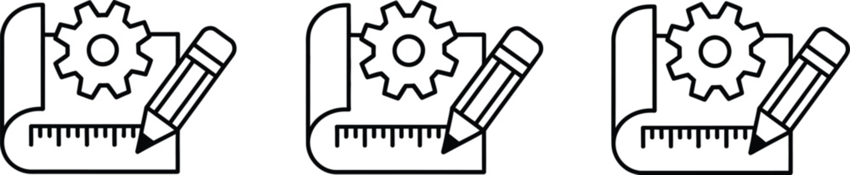 Prototyping Icon Concept Editable Stroke Icon Pack, User Experience and Product Design Symbols for Wireframing, Testing, Development, and Interface Design Projects