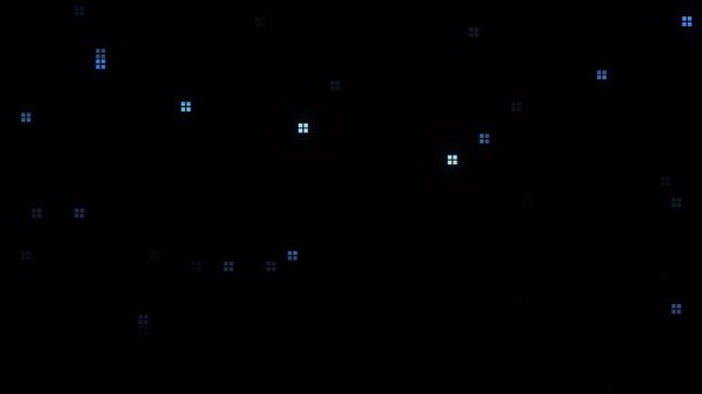 Abstract digital network connection particles motion background.