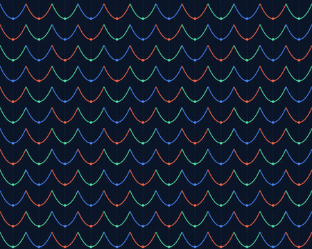Seamless Parabola Grid Pattern Dark Navy