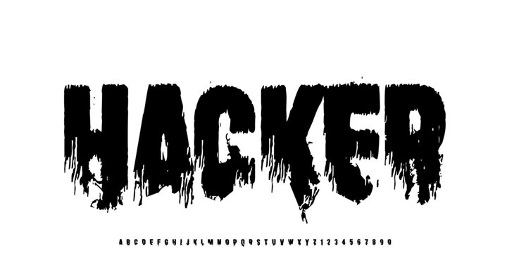 Hacker Graffiti ,street art culture,
Bold graffiti brush font with dripping paint style, perfect for street posters, urban branding, and edgy designs. Vector illustration 