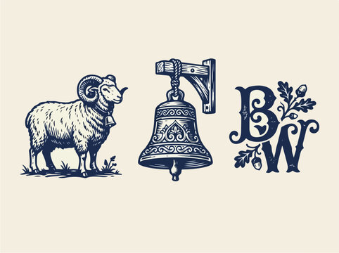 Heritage bellwether icon vector