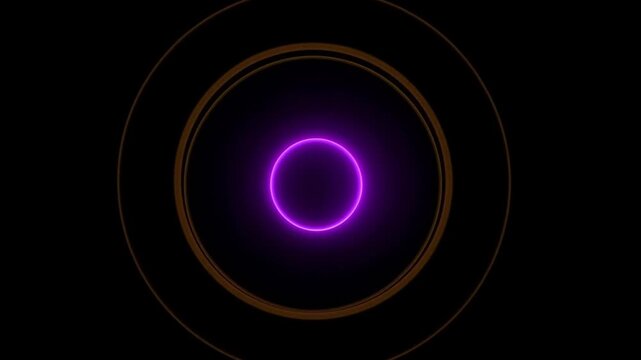 Glowing purple ring with concentric circles on black background