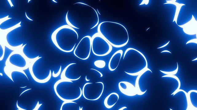 Neon party rotated animated blue bubbles background VJ seamless loop