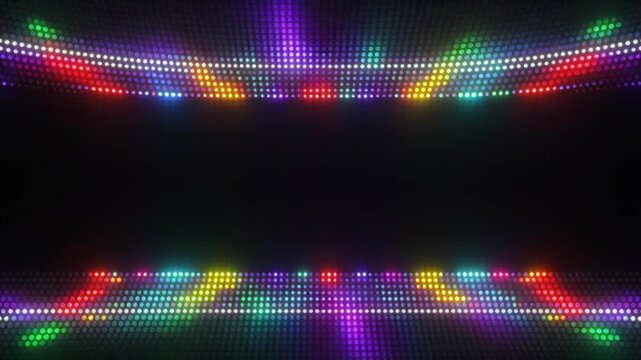 Cinematic Loopable Stadium Perimeter LED Ribbon Board Glowing in Vivid Colors
