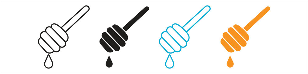 Honey Dipper Outline Icon © Shiuli