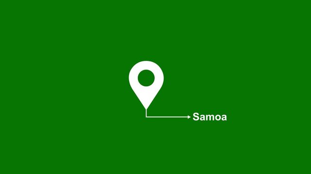 This is a United States state. of the city of Samoa on green background. location icon animation. Country GPS location tracking icon. animation