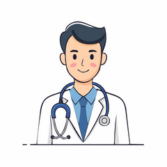 Fototapeta premium Cartoon Doctor with Stethoscope