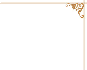 Fototapeta premium Elegant Gold Vintage Certificate Frame with Ornate Floral Corner Borders. Design print for greeting cards, wedding invitations, restaurant menu, royal certificates. Set 301