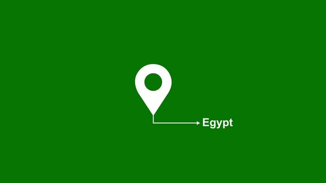 This is a United States state. of the city of Egypt on green background. location icon animation. Country GPS location tracking icon. animation