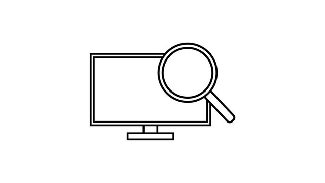 Screen Magnifier Animation for Low Vision Accessibility Outline Icon